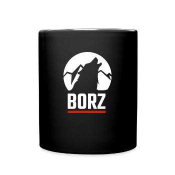 Chechen Borz Wolf Tschetschenien Tschetschene - Tasse einfarbig - Schwarz - Vorne