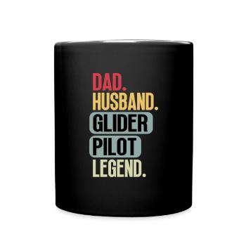 Segelflieger Segelflugzeug Glider Pilot Dad Sprüch - Full Colour Mug - black - Front
