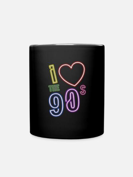 i love 90s - Retro Old School - Tasse einfarbig - Schwarz