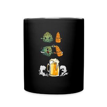Hopfen & Malz Fusion zu Bier - Lustig - Tasse einfarbig - Schwarz - Vorne