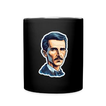 Nikola Tesla - Full Colour Mug - black - Front