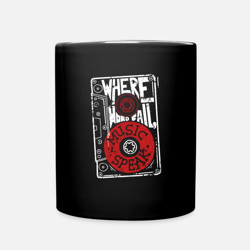 Where Words fail, Music Speak - Tasse einfarbig - Schwarz