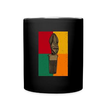 Afro Comb Hair Hairstyle History Culture Africa Comb - Full Colour Mug - black - Front