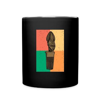 Afro Comb Hair Hairstyle History Culture Africa Comb - Full Colour Mug - black - Front