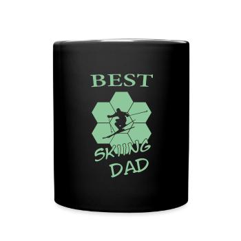 Geschenk Vater Ski - Tasse einfarbig - Schwarz - Vorne