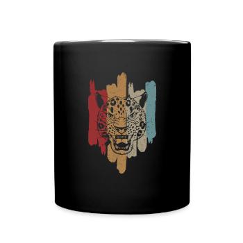 Schneeleopard National Souvenir Kasachstan - Tasse einfarbig - Schwarz - Vorne