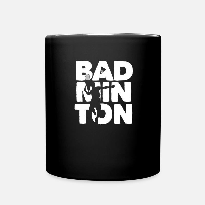 Schläger Federball Spieler Badminton - Tasse einfarbig - Schwarz