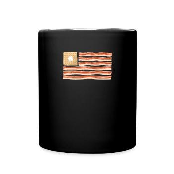 Speck Amerikanische Flagge Schweinefleisch Speck - Tasse einfarbig - Schwarz - Vorne
