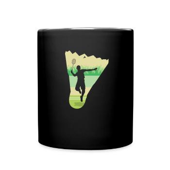 Joueur de volant rétro de badminton - Mug uni - noir - Devant