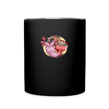 Mexikanischer Salamander Kawaii Ramen Axolotl - Tasse einfarbig - Schwarz - Vorne