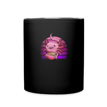 Mexikanischer Salamander Kawaii Ramen Axolotl - Tasse einfarbig - Schwarz - Vorne