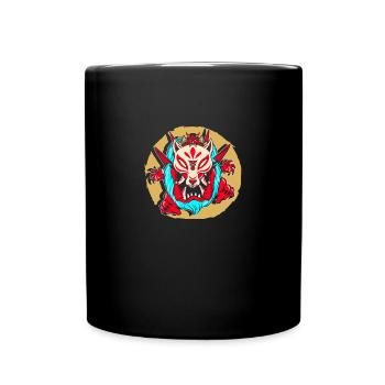 Kanji Japon Oni Démon Masque Ninja Samouraï - Mug uni - noir - Devant