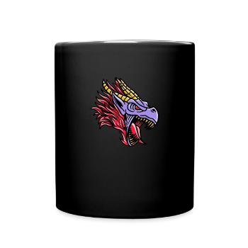 Fantasy RPG Dragon Magic Dungeon - Full Colour Mug - black - Front