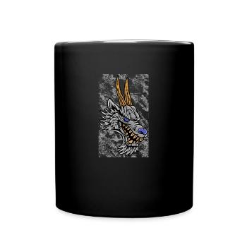 Fantasy RPG Wolf Magic Dungeon - Full Colour Mug - black - Front
