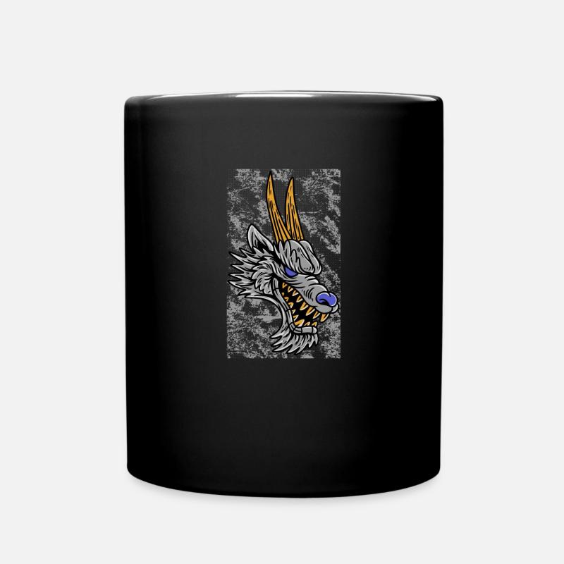 Fantasy RPG Wolf Magic Dungeon - Tasse einfarbig - Schwarz