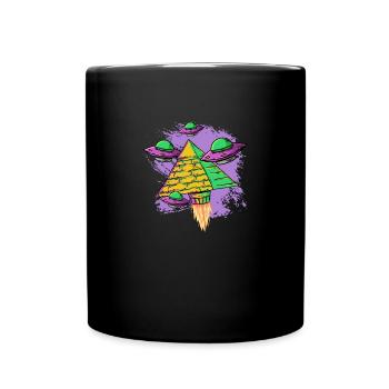 UFO-Pyramide Ägyptische Mythologie - Tasse einfarbig - Schwarz - Vorne