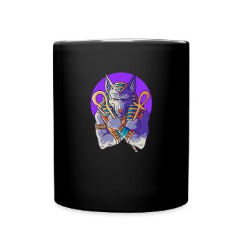 Hieroglyphen Anubis Ägyptische Mythologie - Tasse einfarbig - Schwarz - Vorne