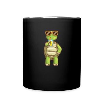 Sea Turtle Ocean Beach Drinking Turtle - Full Colour Mug - black - Front