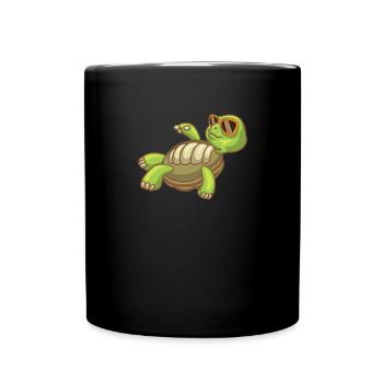 Sea Turtle Ocean Beach Relaxing Turtle - Full Colour Mug - black - Front