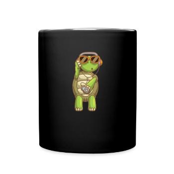 Tortue de mer Tortue d’écoute de plage d’océan - Mug uni - noir - Devant