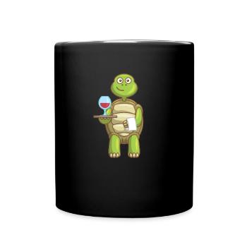 Sea Turtle Ocean Beach Serving Turtle - Full Colour Mug - black - Front