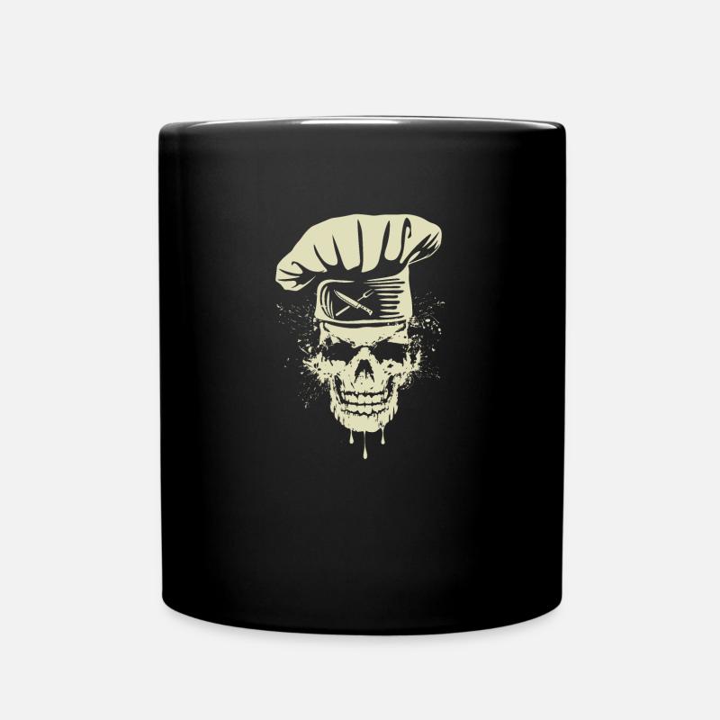 Cooking Skeleton Skull Cook Food Chef - Full Colour Mug - black