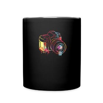 Kamera, Farbe, Spritzer, Bildfotografie, - Tasse einfarbig - Schwarz - Vorne