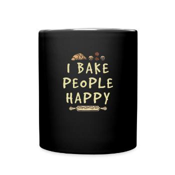 Patissier Baker Bake People Happy Baking - Full Colour Mug - black - Front
