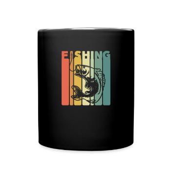 Fisherman Fish Hook Fisher Fishing - Full Colour Mug - black - Front