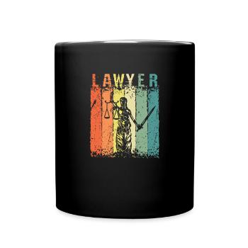 Law Attorney Justice Solicitor Lawyer - Full Colour Mug - black - Front