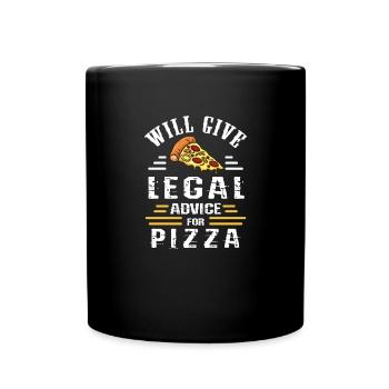 Will Give Legal Advice For Pizza Lawyer - Full Colour Mug - black - Front