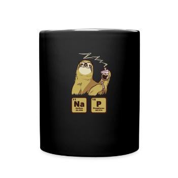 Träges Nickerchen Nickerchen Langsam Chillendes Faultier - Tasse einfarbig - Schwarz - Vorne