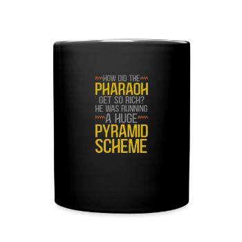 Pharaoh Running Pyramid Egyptian Myth - Full Colour Mug - black - Front