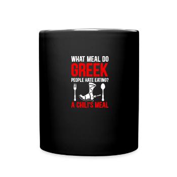 Eine Chilimahlzeit essen Griechische Mythologie - Tasse einfarbig - Schwarz - Vorne