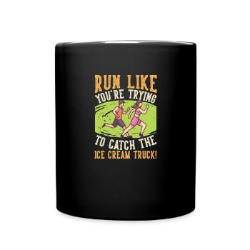 Run To Catch Cream Truck Marathon - Full Colour Mug - black - Front