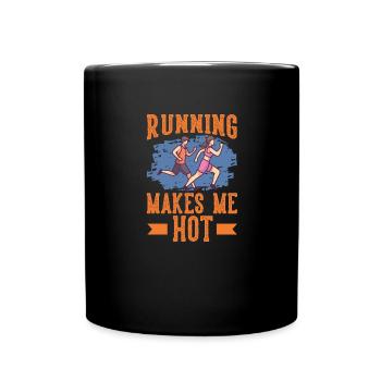 Jogging Running Makes Me Hot Running - Full Colour Mug - black - Front