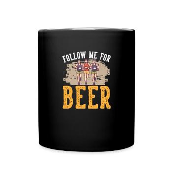 Marathon Suivez-moi pour la course à la bière - Mug uni - noir - Devant