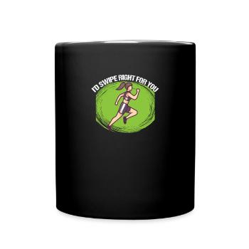 Marathon I'd Swipe Right For You Running - Full Colour Mug - black - Front