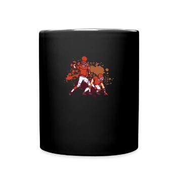 Rugby Fußballer Farbe Splash Fußball - Tasse einfarbig - Schwarz - Vorne