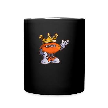 Sport Rugby Fußballer Krone Fußball - Tasse einfarbig - Schwarz - Vorne