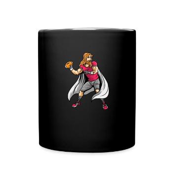 Rugby Footballeur Super-héros Football - Mug uni - noir - Devant