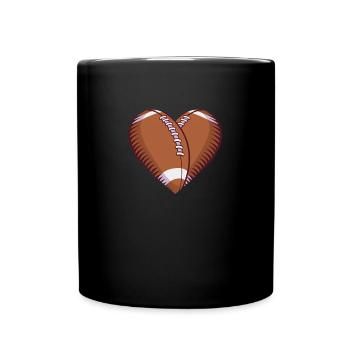 Rugby Footballer Heart Shape Football - Full Colour Mug - black - Front