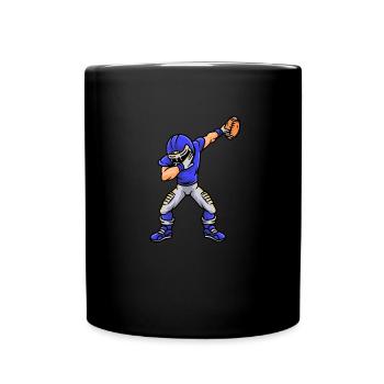 Sport Rugby Dabbing Spieler Fußball - Tasse einfarbig - Schwarz - Vorne