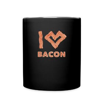 I Love Bacon Grilling Pork Bacon - Full Colour Mug - black - Front