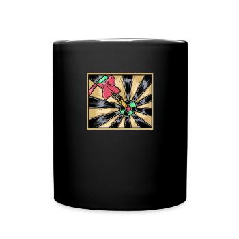Dartist Darted Bullseye Zielpfeil - Tasse einfarbig - Schwarz - Vorne