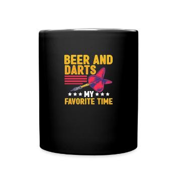 Bière et fléchettes Mon temps préféré Fléchettes - Mug uni - noir - Devant