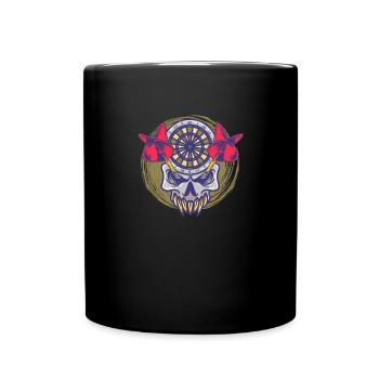 Dart Darted Dartboard Crâne Fléchette - Mug uni - noir - Devant