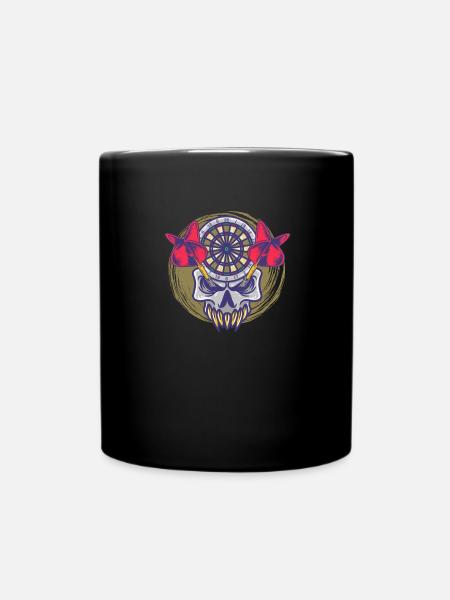 Dartist Dart Dartscheibe Skull Dart - Tasse einfarbig - Schwarz