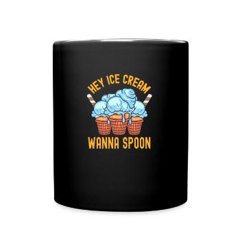 Hey Sweet Cream Wanna Spoon Frosty - Tasse einfarbig - Schwarz - Vorne