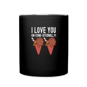I Love You Un-cone-ditionally Cream - Full Colour Mug - black - Front